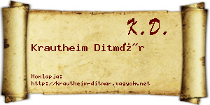 Krautheim Ditmár névjegykártya